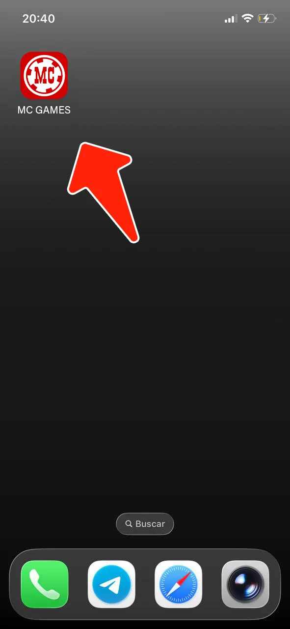 Abra o aplicativo na tela inicial para baixar a aplicação iOS e comece a ganhar no MC Games.