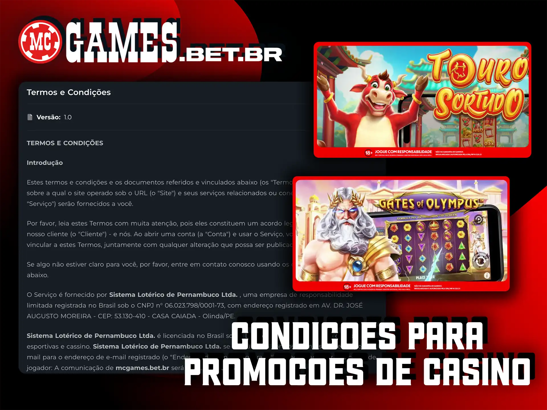 Leia as condições para promoções de casino e saiba como aproveitar seus bônus no MC Games.