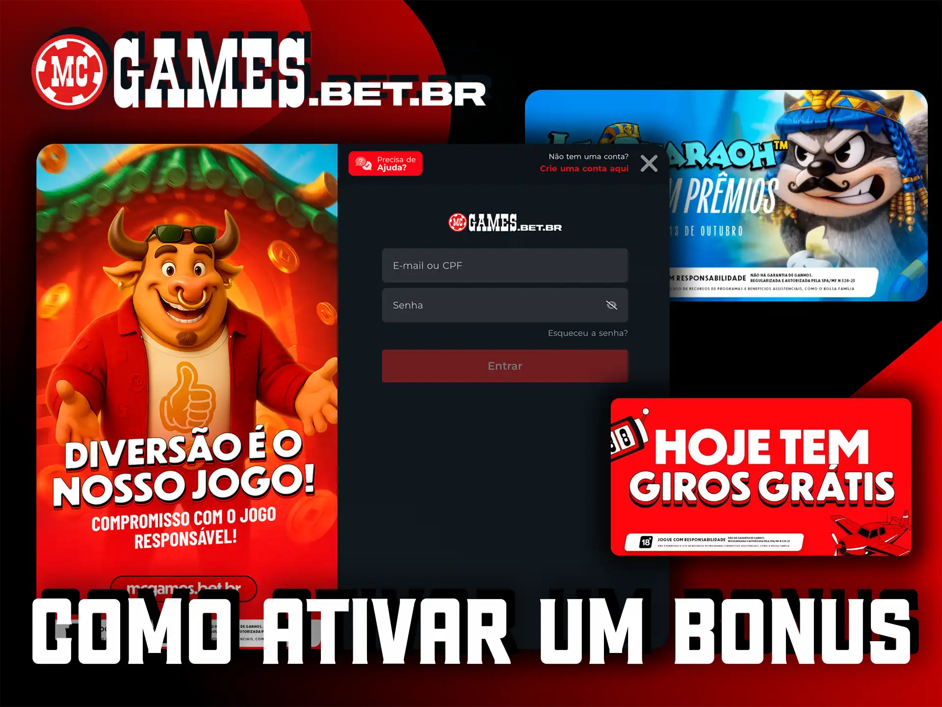 Aprenda como ativar um bônus passo a passo e comece a ganhar imediatamente no MC Games.