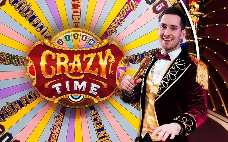 Participe do show e ganhe multiplicadores gigantes no Crazy Time do MC Games.