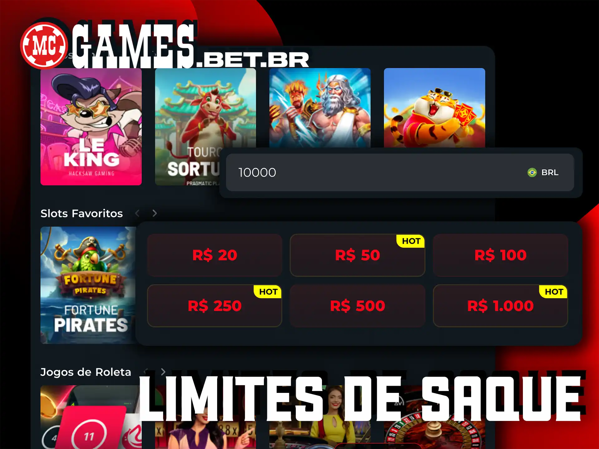 Conheça os limites de saque para planejar suas retiradas de forma eficiente no MC Games.