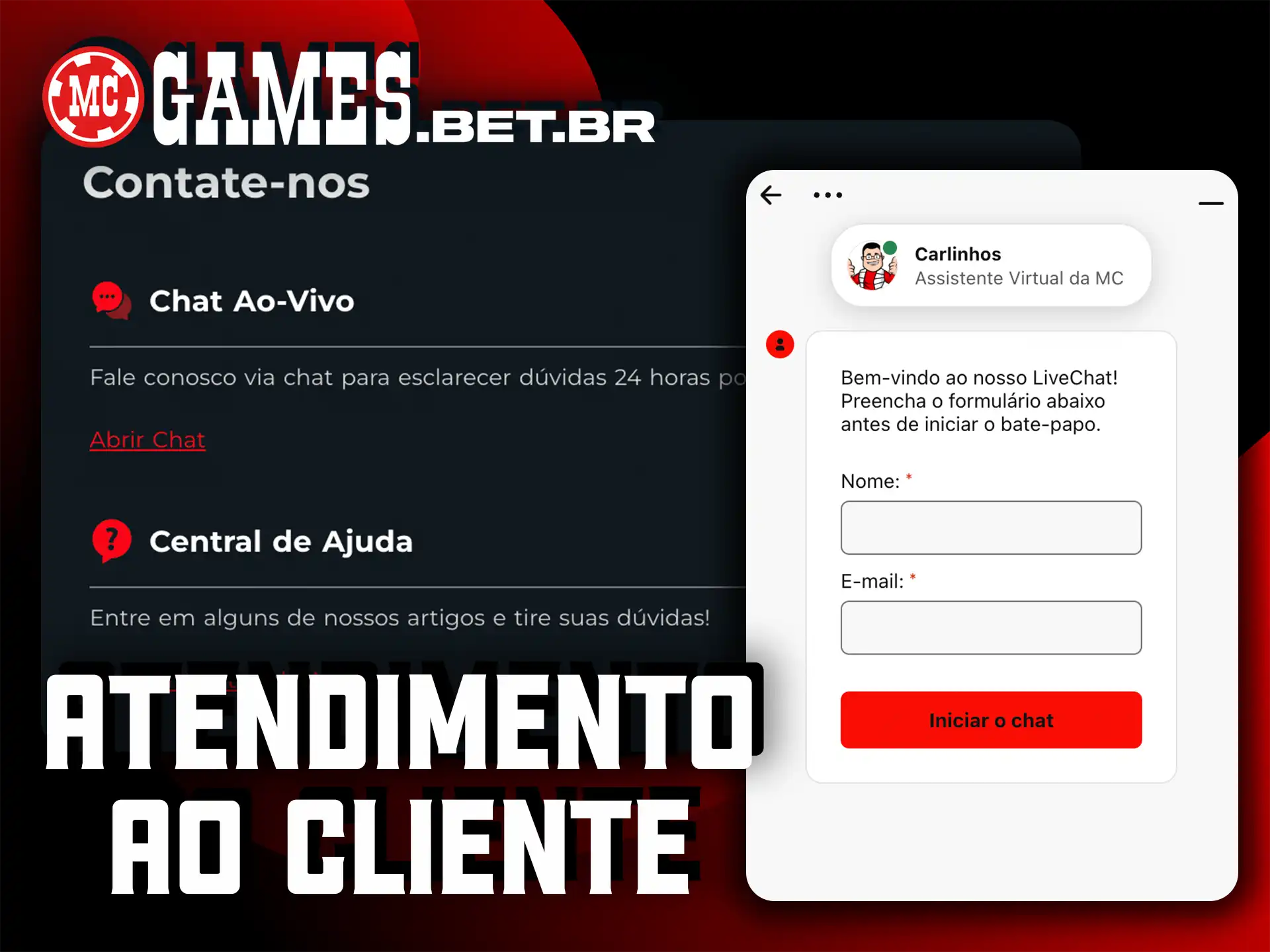 Use o atendimento ao cliente MC Games para tirar todas as suas dúvidas rapidamente.