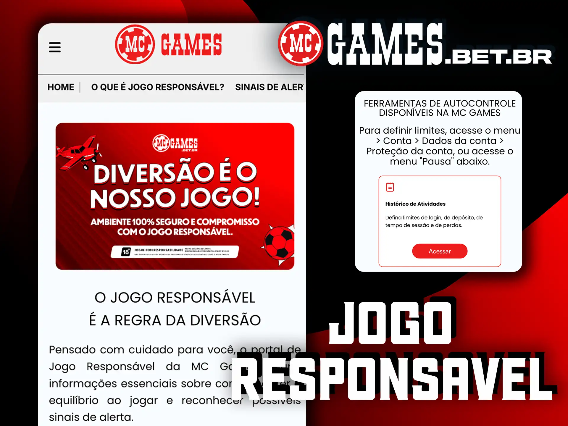 Aproveite o jogo responsável e divirta-se de forma segura na MC Games.
