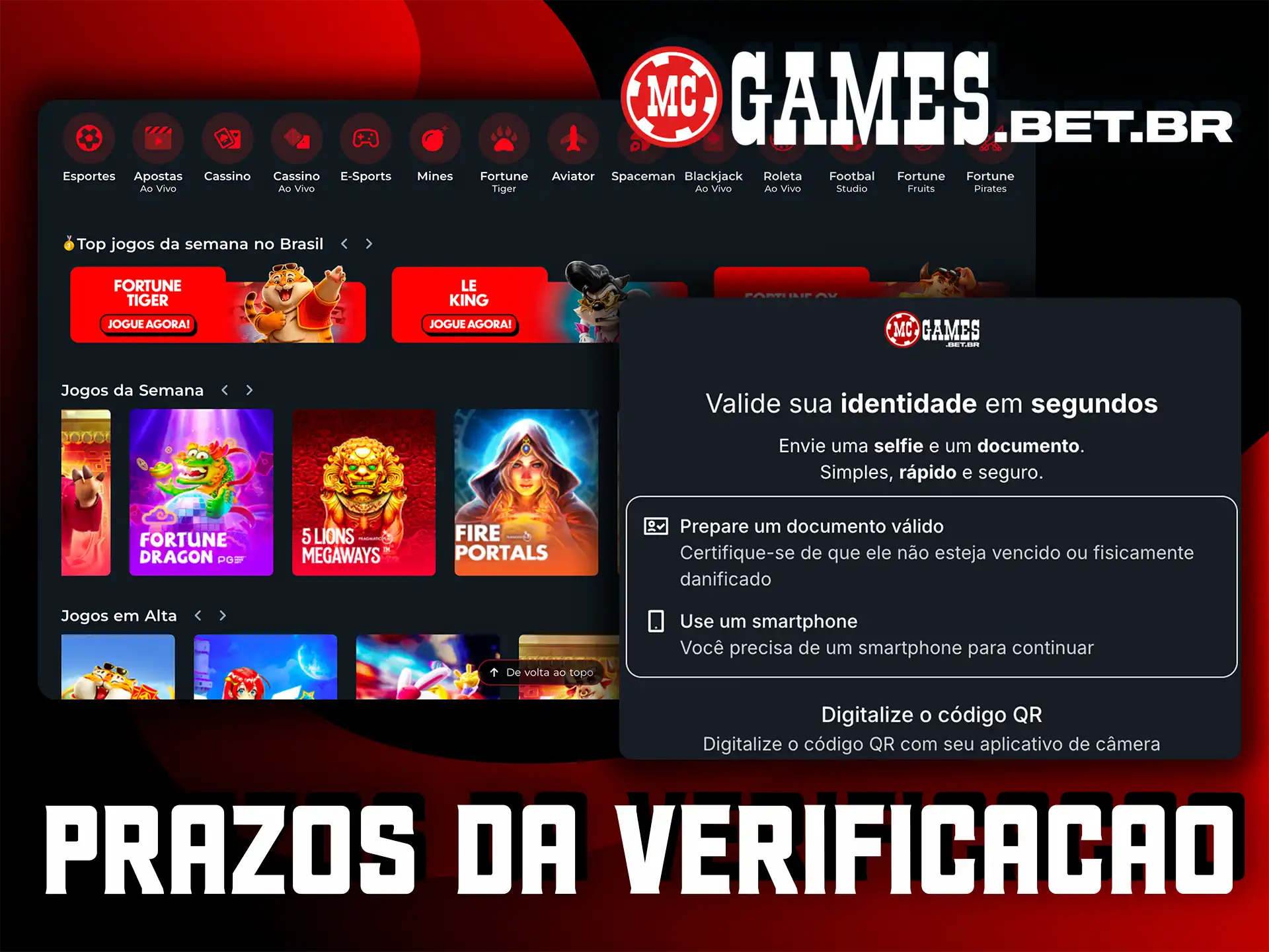 Acompanhe os prazos da verificação e acompanhamento para garantir sua conta no MC Games.